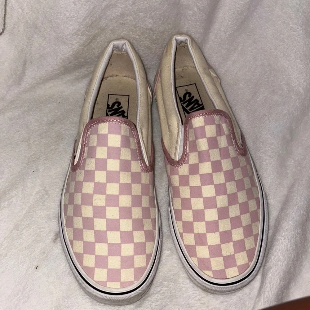 Vans light purple and Cream Checkered Slip-Ons - Picture 1 of 5